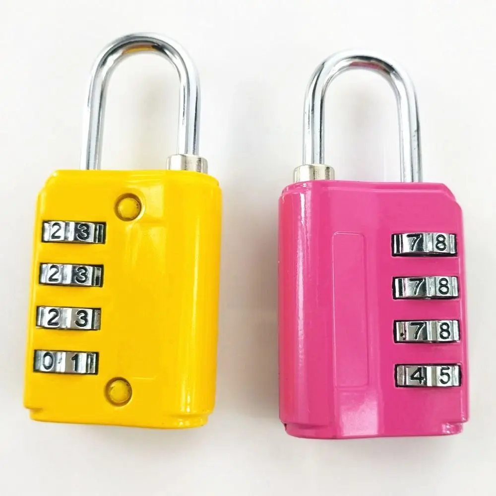 Portable Zinc alloy 4 Digit Password Lock Anti-theft Padlock Dormitory Cabinet Lock Backpack Zipper Lock Home