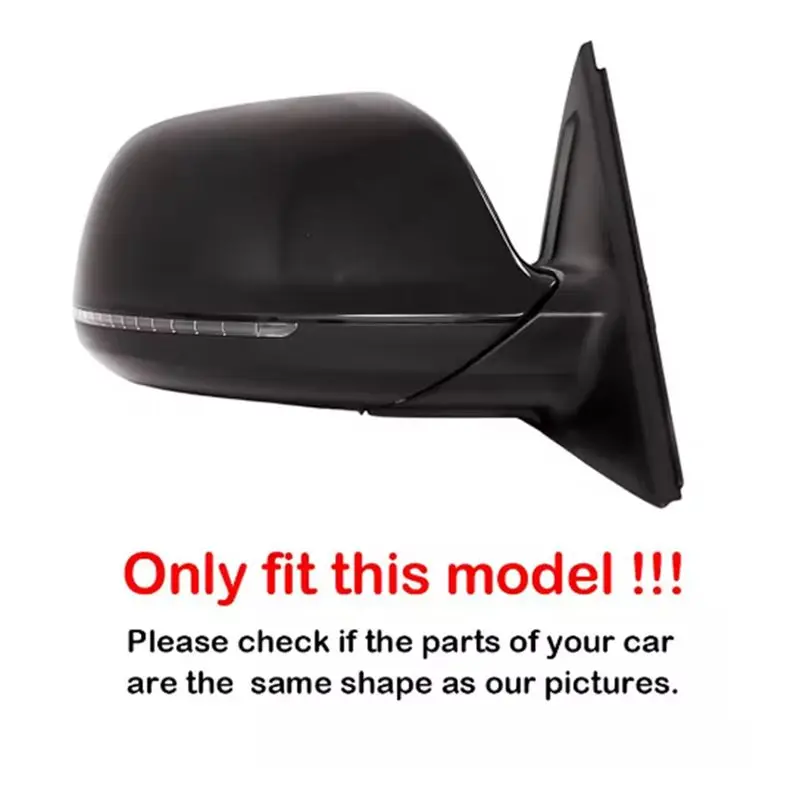 A76T-Car Rear View Mirror Cover Side Mirror Housing For Q5 SQ5 8R 2009-2017 Q7 4L 2010-2015 Bright Black