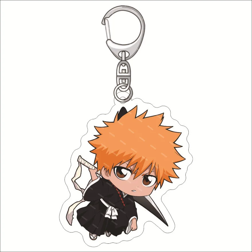 55MM Anime BLEACH‌ Figure Kurosaki Ichigo Uryuu Kuchiki Rukia Inoue Orihime Sado Yasutora Sousuke Acrylic Key Chain Cute Gifts view 6