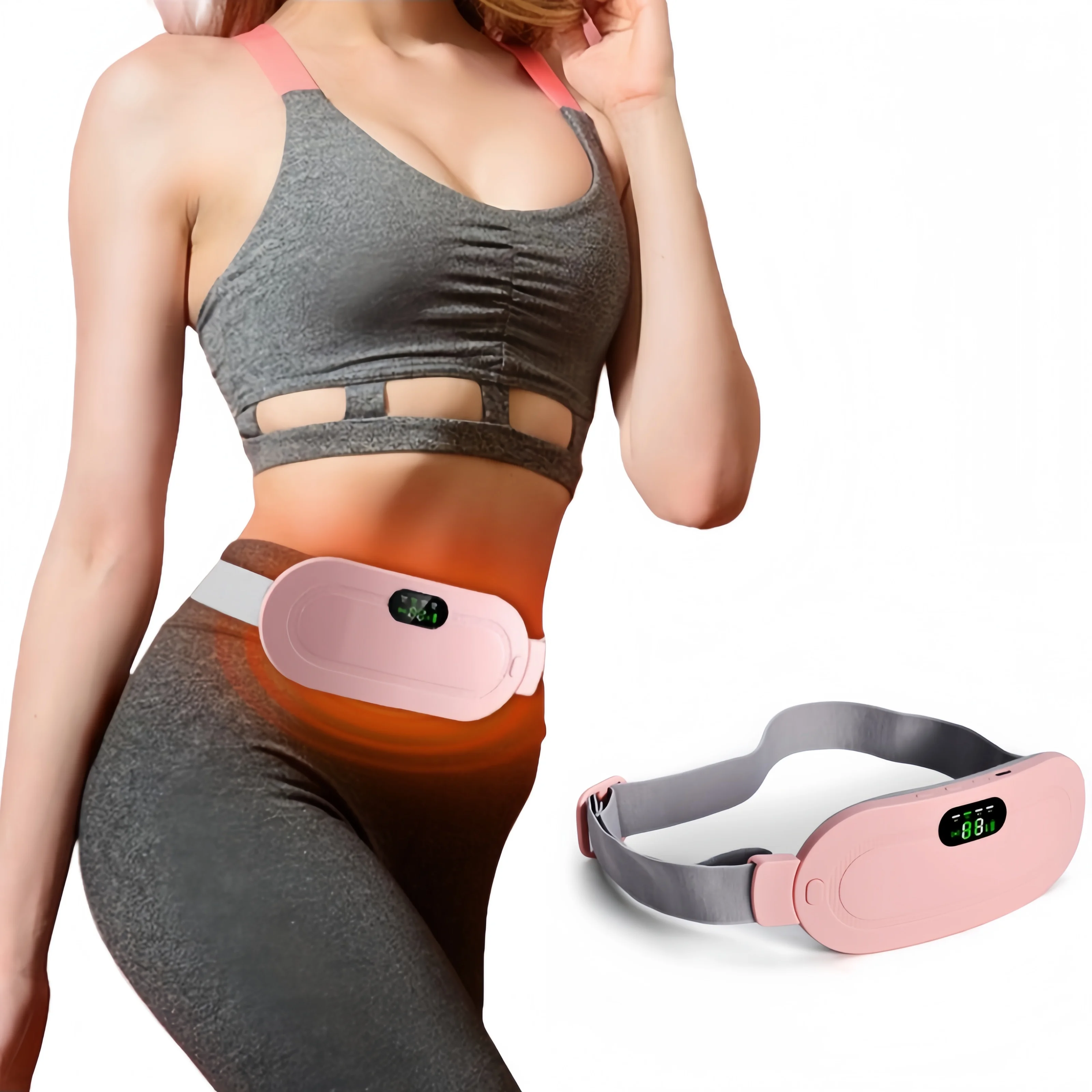 

Cordless Heating Pad Heating Massager for Back Pain Menstrual Cramps Pain Relief Portable Heating Pad 4 Vibration Mode Massager