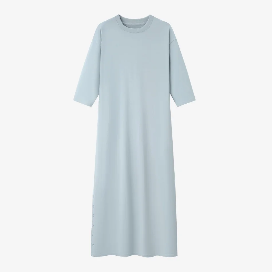 Oversized Loose T-Shirt Dress with V-Neck Tee and Skirt Set for Women