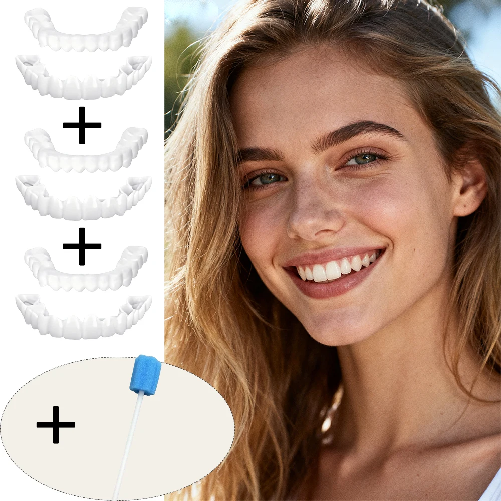 

New Temporary Teeth Veneers Reusable Whitening Instant Smile Universal Size Fits Most Adult H2931