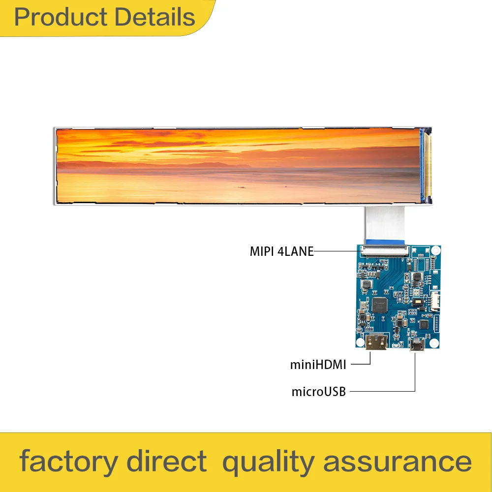 LESOWN 400Nits MIPI Interface LCD Display 7.1 inch Long 280x1424 IPS Module Secondary Screen for Windows PC Printer Display