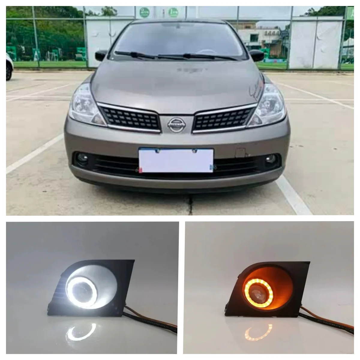 

LED Fog Lights Assembly For Nissan TIIDA 2005 2006 2007 2008 2019 2010 Dual Colors Angel Eye Daytime Running Lights Fog Lamp