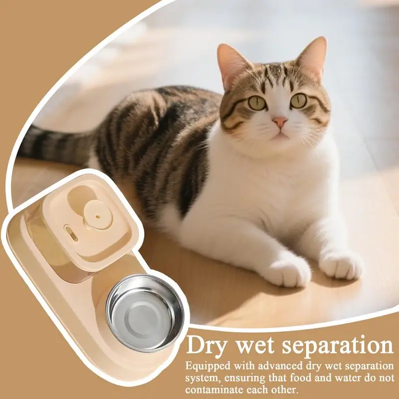 

Cat Feeding Station Large Capacity Leak-Proof Spill-Proof Cat Feeder Dry And Wet Separation Pet Fountains For Multi Pet