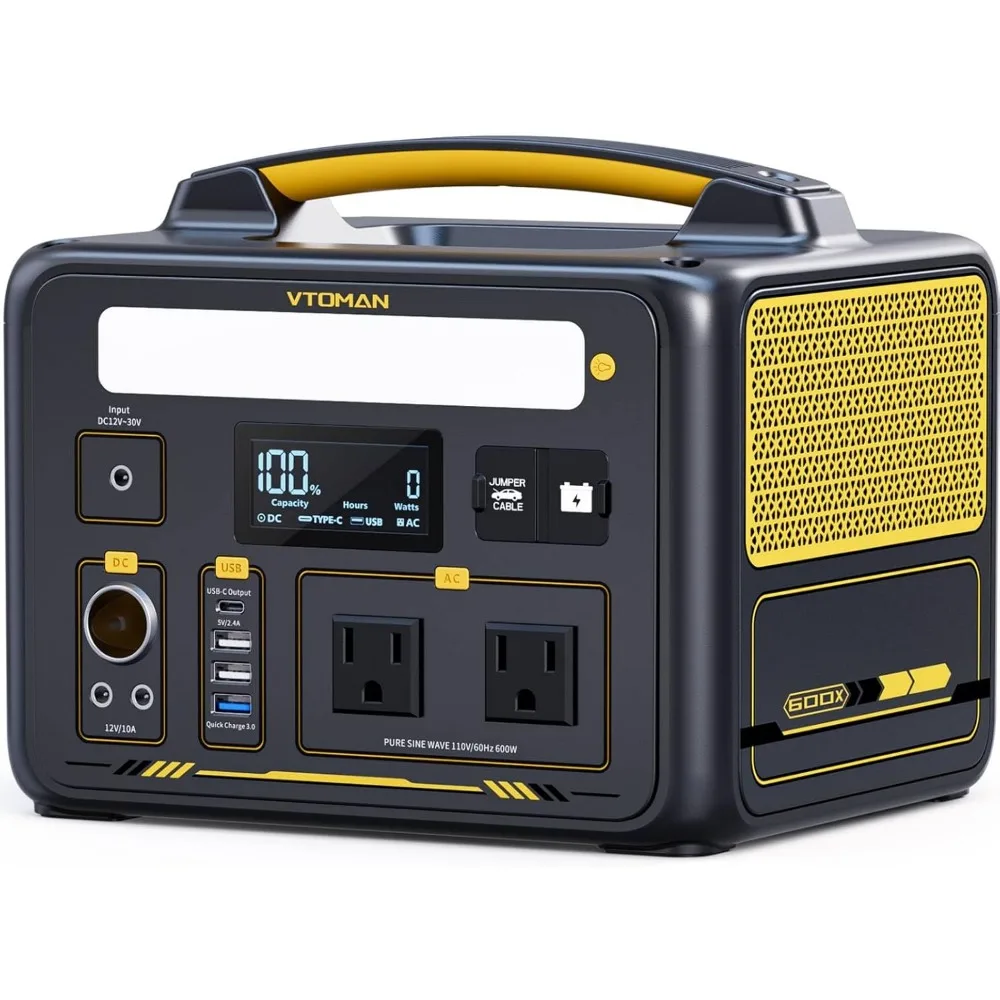 VTOMAN Jump 600X 600W Portable Solar Generator with 299Wh LiFePO4 Battery and Pure Sine Wave Output