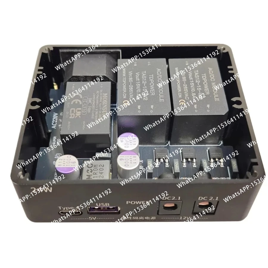 24W Linear Isolated Supporting Dual Outputs of 12V 2A and 5V 1A Power Supply for R2R DAC Decoder