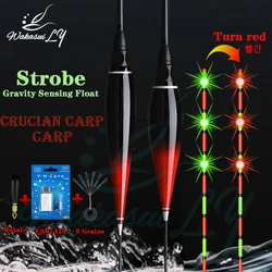 2024 estate nuovo Nano Smart Led galleggiante da pesca + USBCharger ricorda boa sensore di gravità incandescente elettrico notte pesca stroboscopica girare rosso