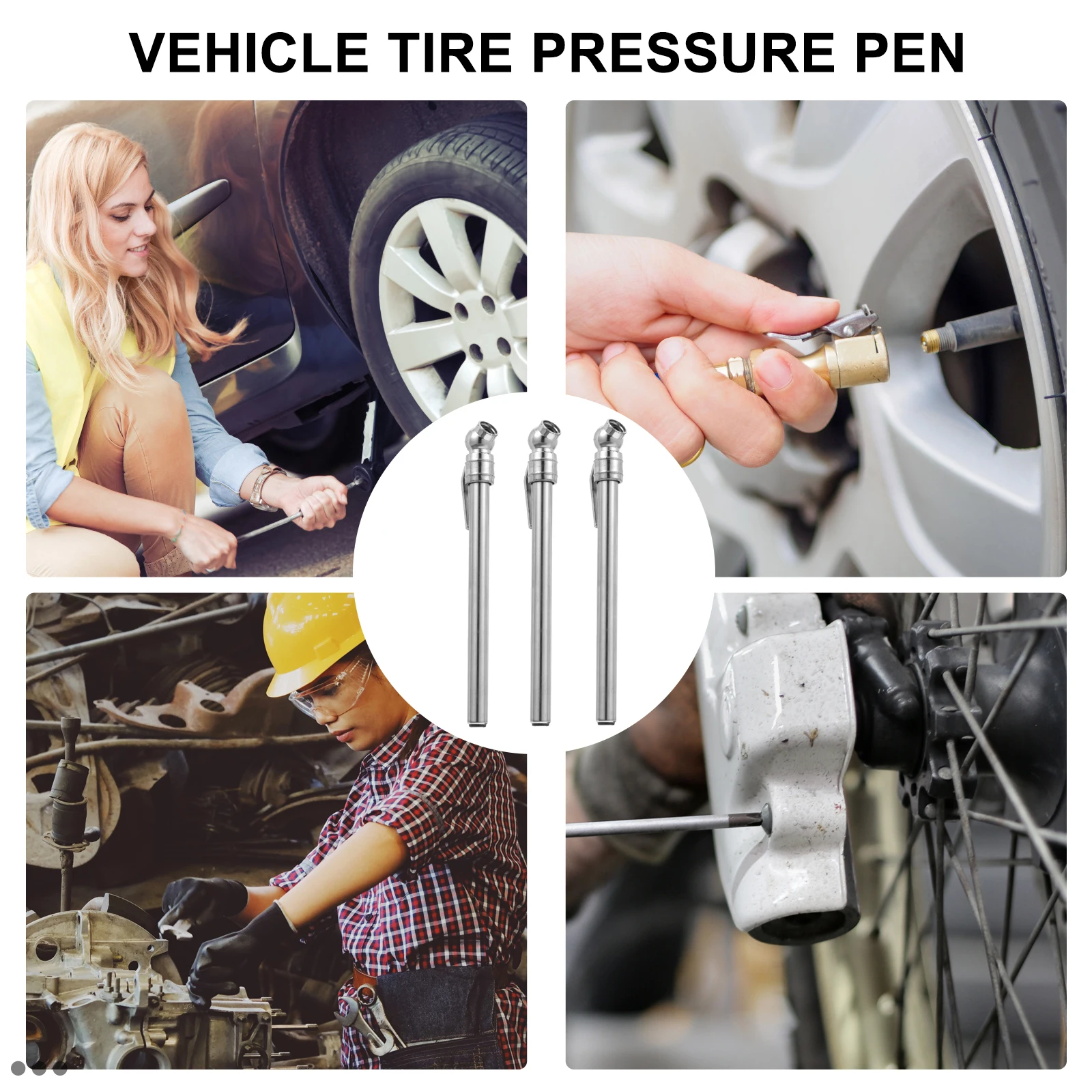 

3pcs Tire Pressure Pen Portable Gauge for Car Tires Vehicle Air Pencil Tester Steel Construction Safe Driving Travel Size