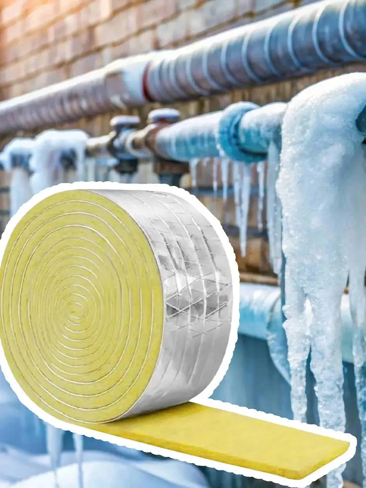 Pipe Insulation Wrap 32.8 Feet Fireproof Protection Insulation Roll for HVAC AC Air Industrial Piping Hot Water Distribution