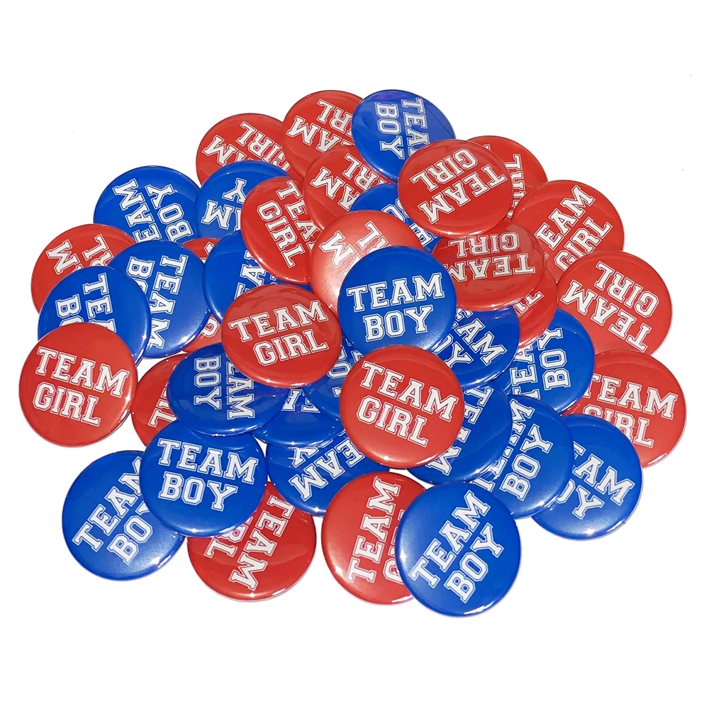 

10Pcs Gender Reveal Badges Button Red Blue Team Boy Team Girl Baby Shower Party Decoration Supplies Newborn Independence Day