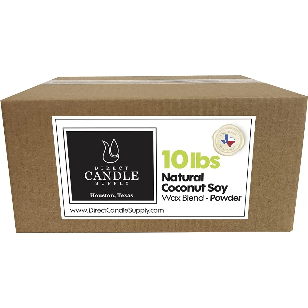 Direct Candle Supply - Coconut Soy Blend Flakes - Creamy Blend for High Fragrance Load (10 Lb) Versatility, Quick and Easy