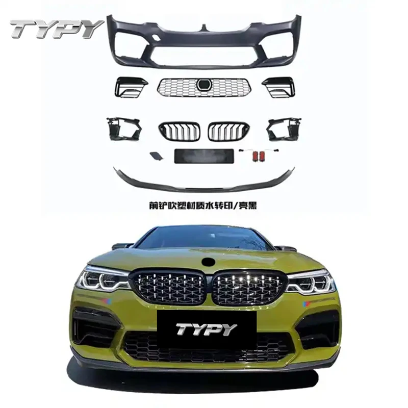 

Car Modify M5 Style Look Body Kits Front Bumper with Grille Mesh For BMW 5 Series G30 G38 Modified to 2021 M5 Body Kit