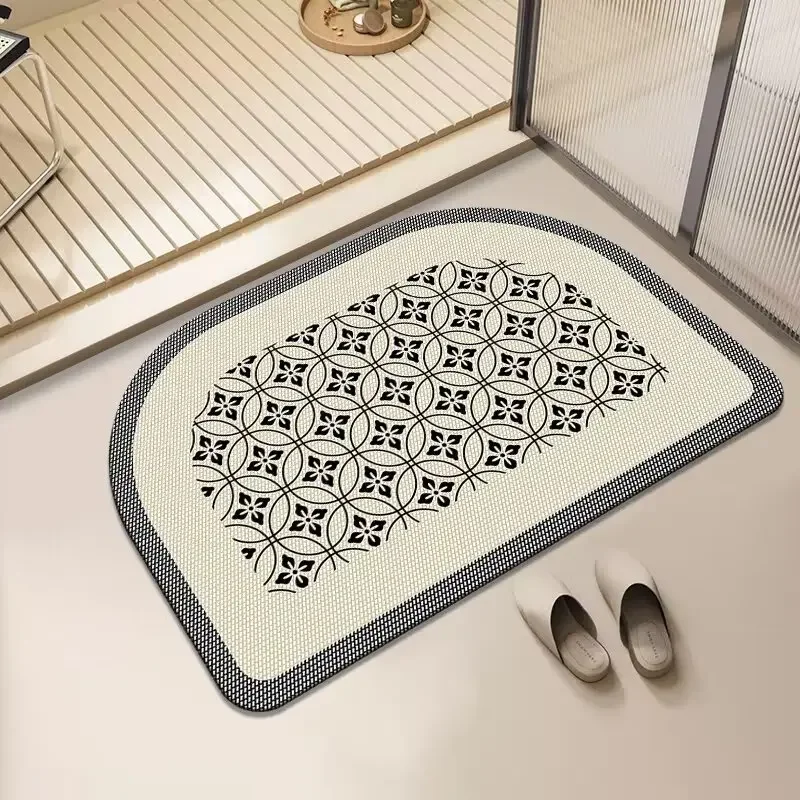 دياتوم الطين الكرتون الحمام امتصاص الماء عدم الانزلاق الكلمة حصيرة التجفيف السريع وسادة للقدم المرحاض المرحاض وسادة المرحاض #4