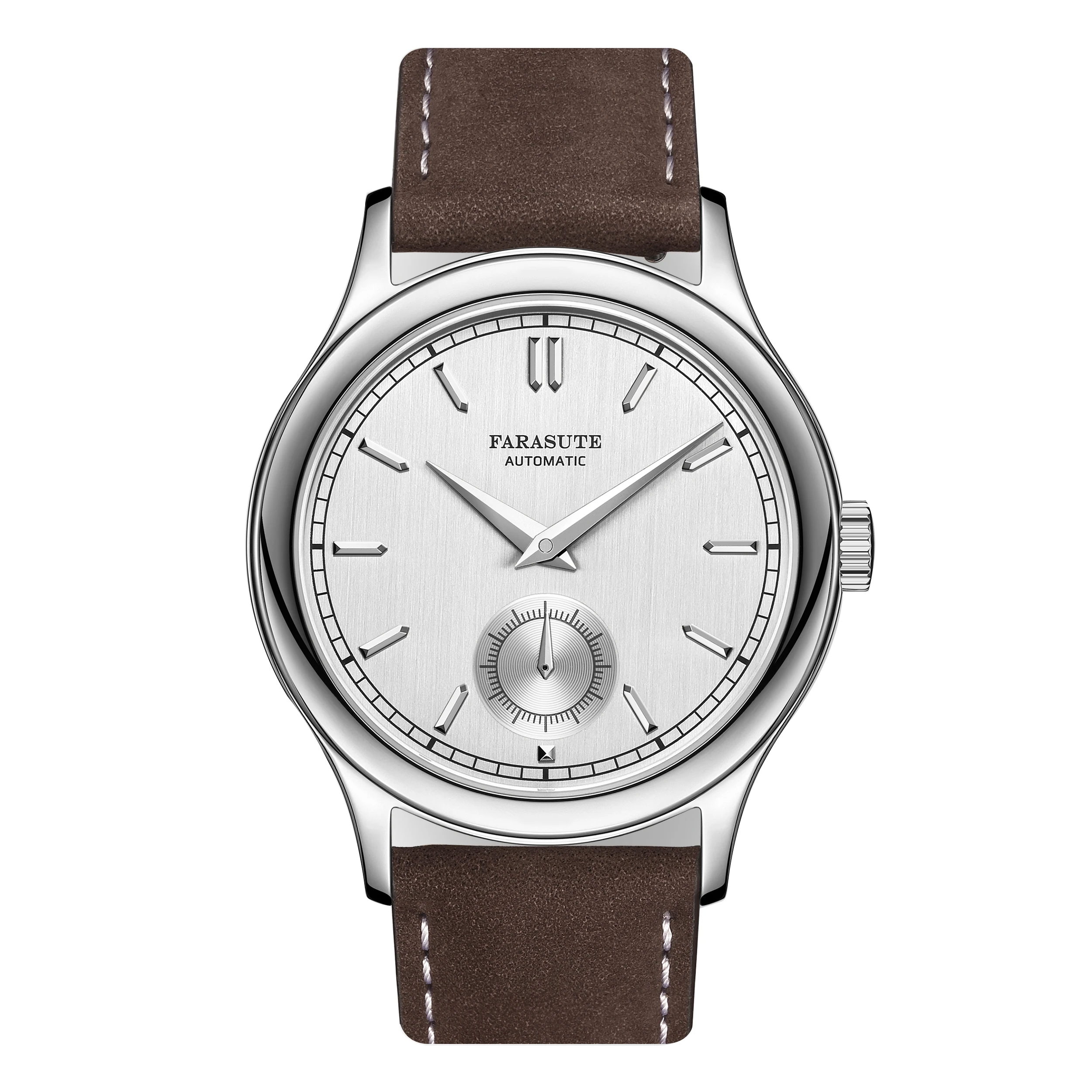 FARASUTE Men Retro Watch 39mm Classic Manual Winding Mechanical Wristwatch 5Bar Waterproof Sapphire Mirror Small Second Dial