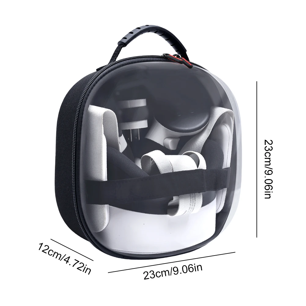 Alças maleta de transporte à prova de choque saco de armazenamento de viagem com bolso de malha portátil caso protetor para meta quest 3s vr acessórios