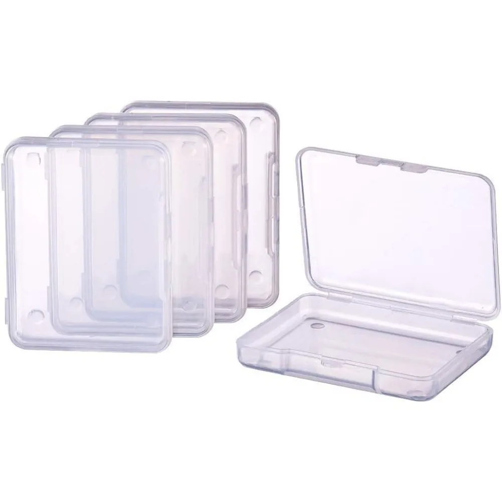 18 Pack 2.63x2x0.47 Inches Rectangle Clear Plastic Bead Storage Containers Box Drawer Organizers with lid for Items,Earplugs,