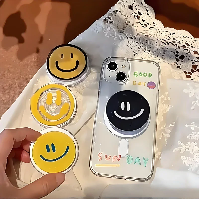 

Корейский стиль INS со смайликом, телефонная поп-розетка для магнитного Magsafe, съемное вращение для Iphone 17, Samsung, кольцевой держатель GripTok