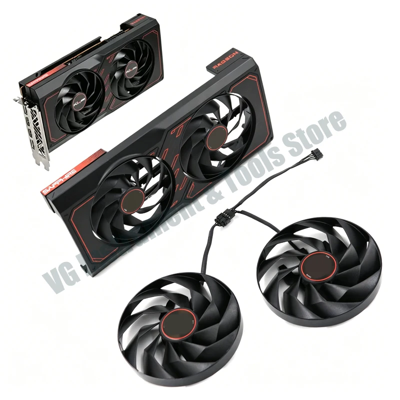 Neues Lüftergehäuse mit Lüfter für die Grafikkarte SAPPHIRE Sapphire RX7600XT PULSE Platinum Edition – Detail 1