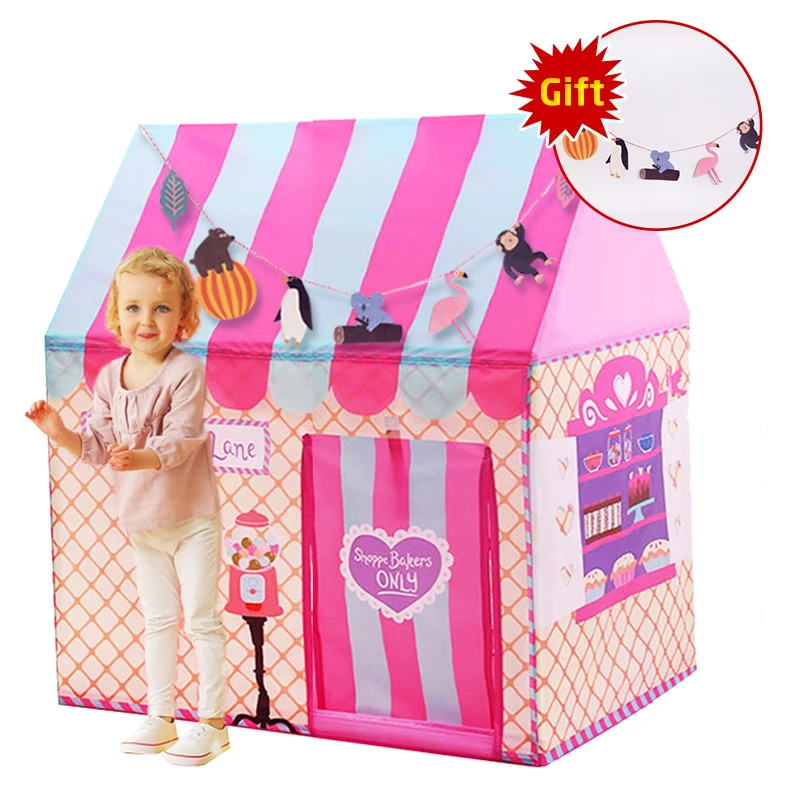 YARD Kids Castle House Tents For Kids Present Gifts Boy Girl Pink Green Princess Castle Tents Indoors Outdoors Christmas Gift