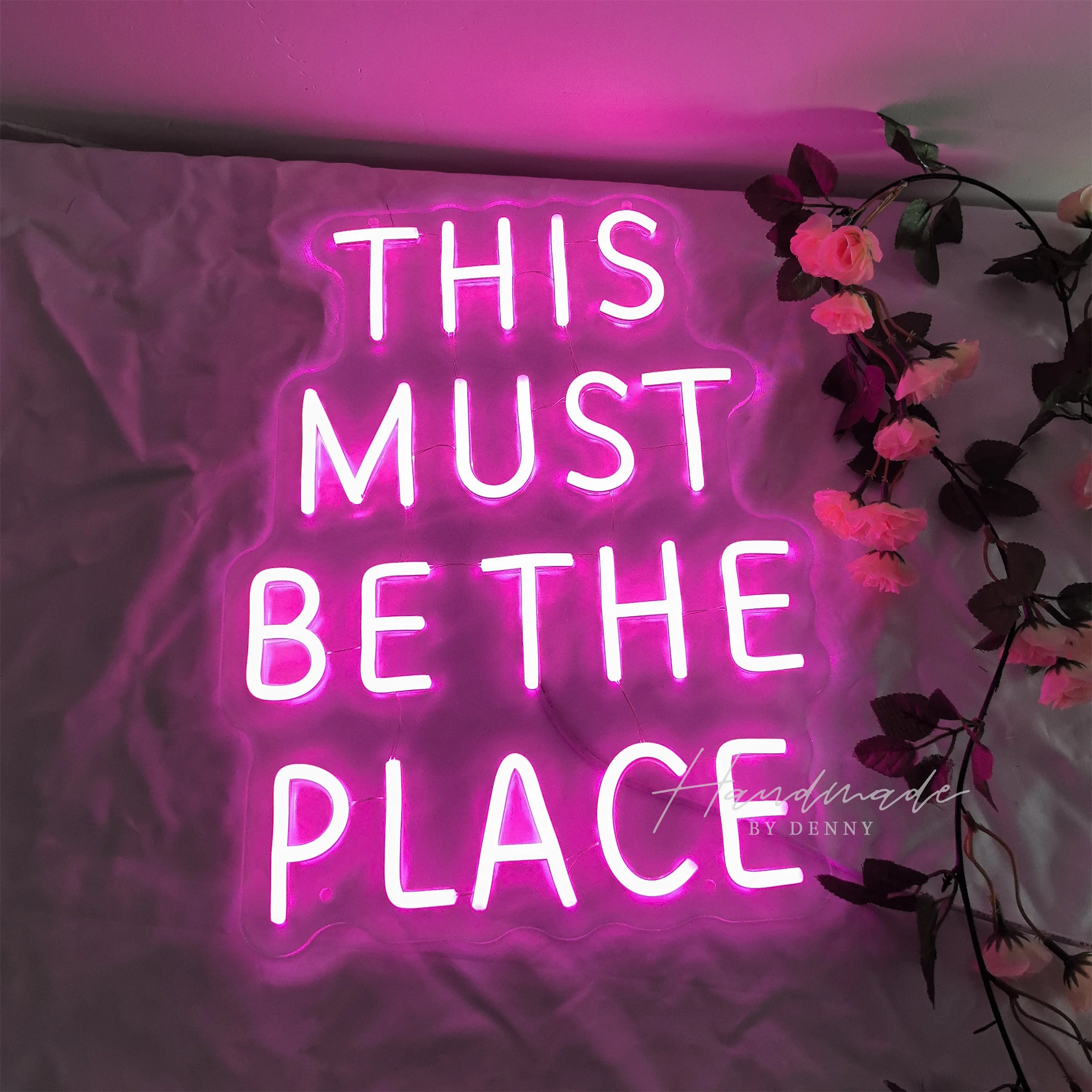 THIS MUST BE THE PLACE Neon Sign, LED Light for Home Decor Bar Cafe Romantic Ambiance Wall Art Sentimental Quote Warm Glow Gift view 2