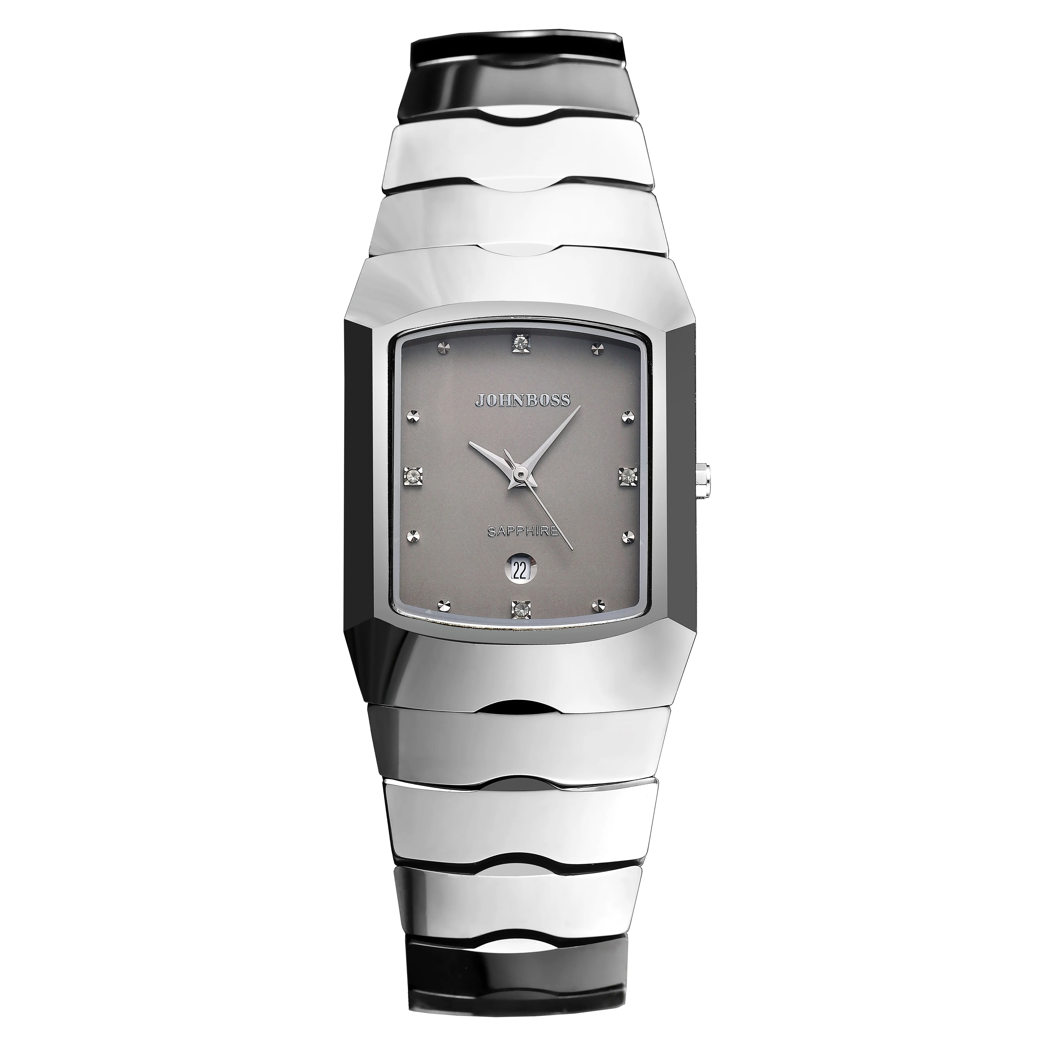 Мужские часы, вольфрамовые часы, квадратные циферблаты, вольфрамовая сталь в форме тонно, кварцевый механизм, швейцарский механизм Ronda, сапх.