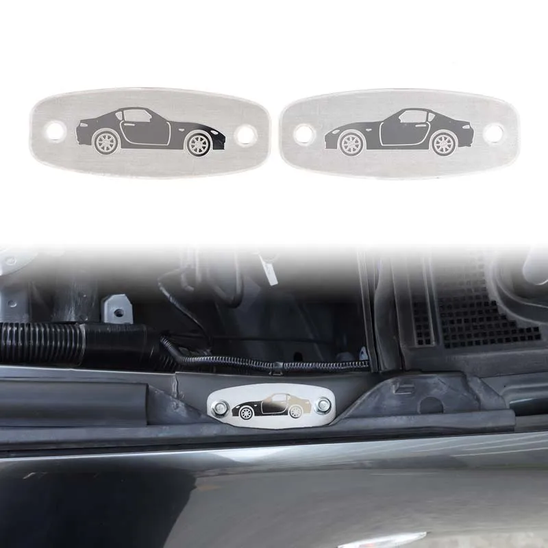 2Pcs Stainless Steel For Mazda MX-5 ND 2016+  Car Hood Pedestrian Protection Device Removal Cover Decorative Plate Accessories