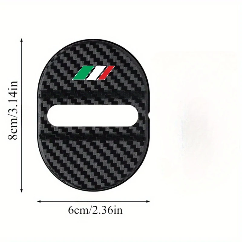 Italian tricolor model4Individual car door lock protection cover Carbon fiber textured car door lock limiter anti-collision cush