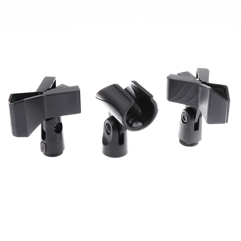 1PC Microphone Clip Universal Spring Clip Flexible Mic Holder Clamp Accessory Black Mount Stand Plastic Mic Clamp Holder