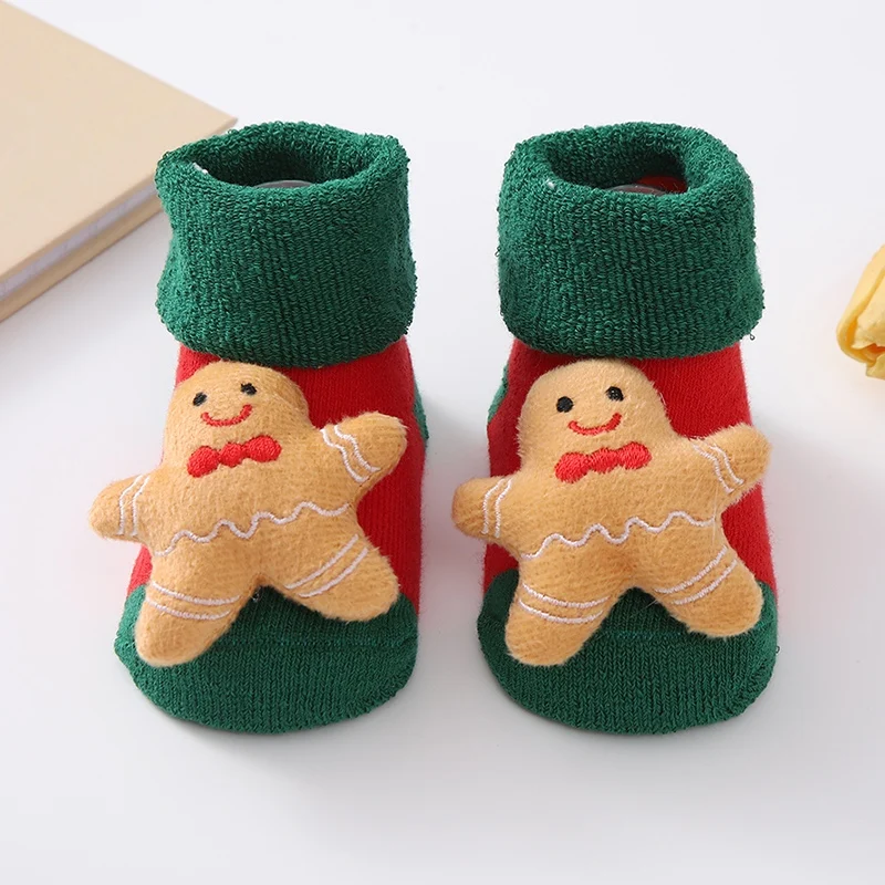 Winter Warm Baby Socks Cute Cartoon Newborn Sock for Girl Boy Warm Cotton  Medium Tube Floor Sock Non-skid Toddler Socks 0-12M