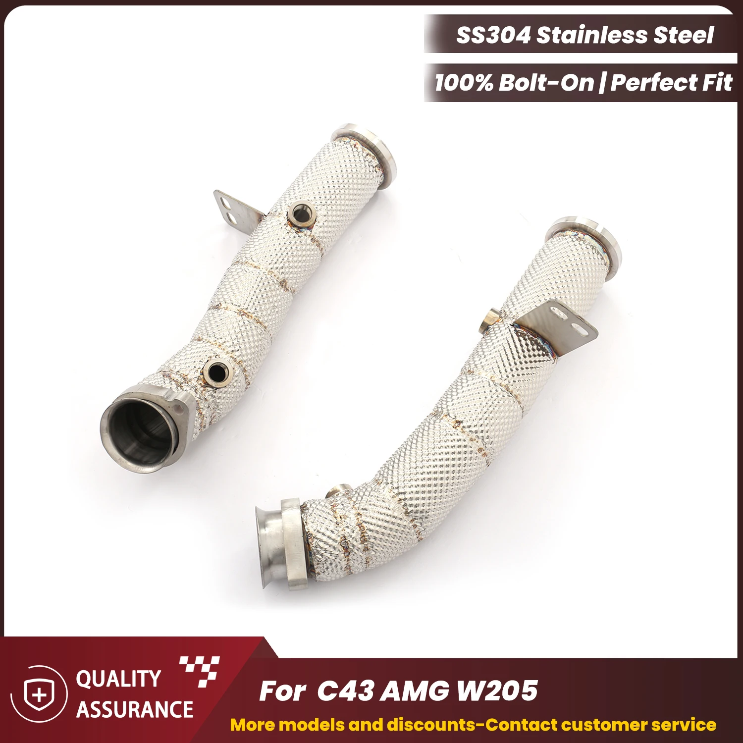 

ECCF Stainless Steel Downpipe With Heat Shield For Mercedes AMG C43 W205 Extreme Aggressive Sound High Performance Upgrade