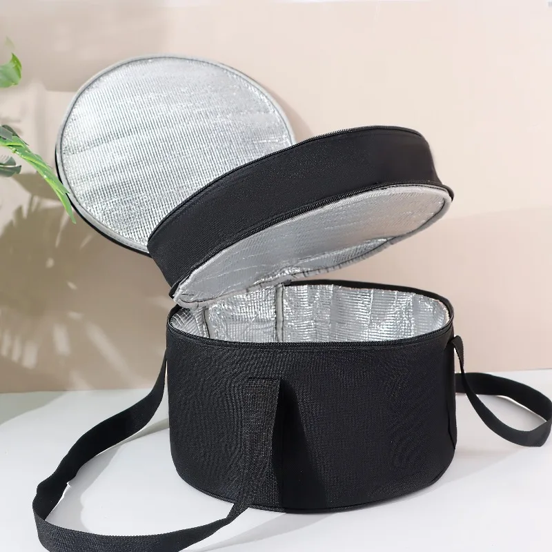 Outdoor Picnic Insulated Bag Double Layer Heat Insulation Camping Handheld Cooler Bag Oxford Cloth Large Capacity Pizza Bag