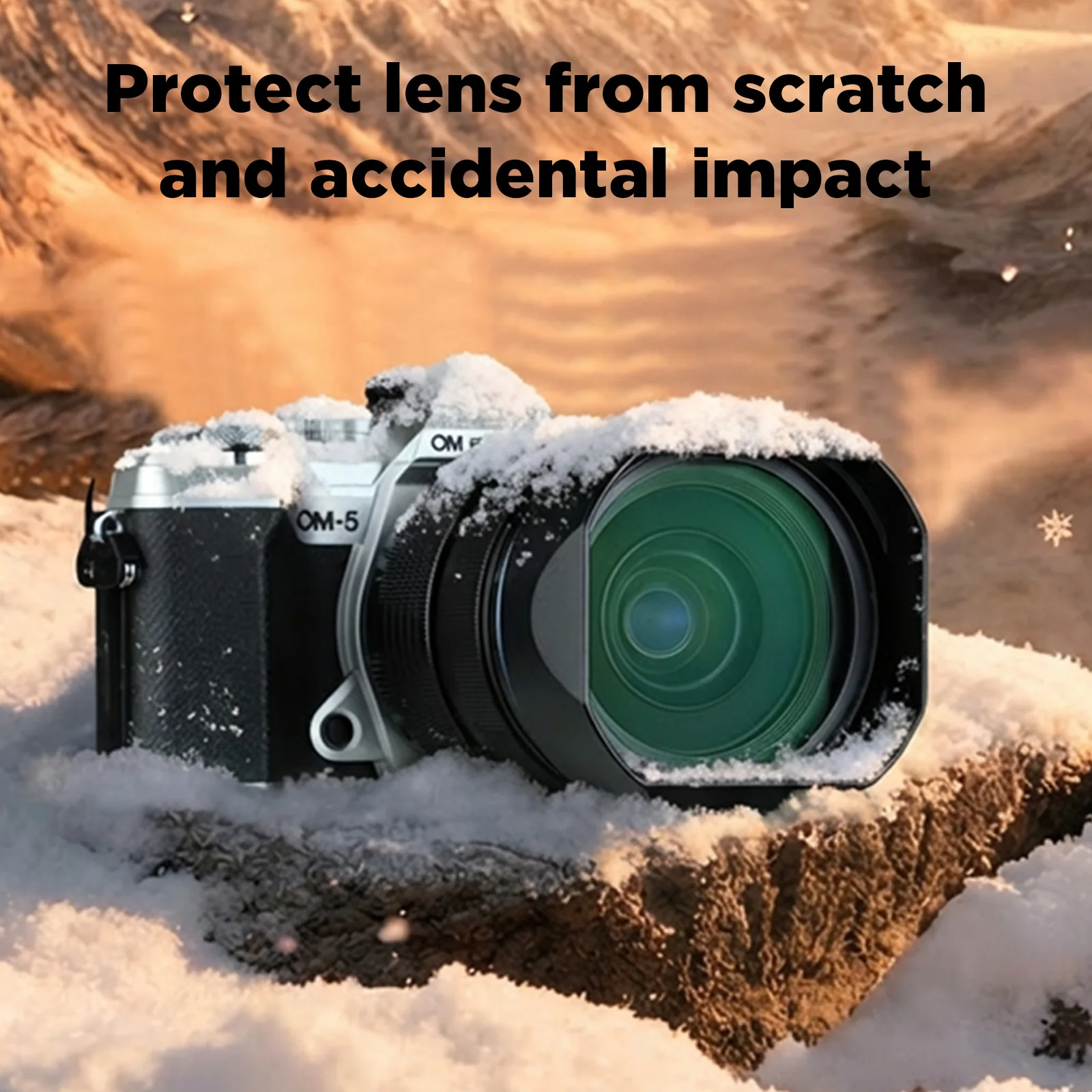 Haoge Square Metal Lens Hood for Olympus M.ZUIKO DIGITAL ED 12-40mm f/2.8 PRO Lens, ED 25mm f/1.2 PRO Lens 25MM F1.2