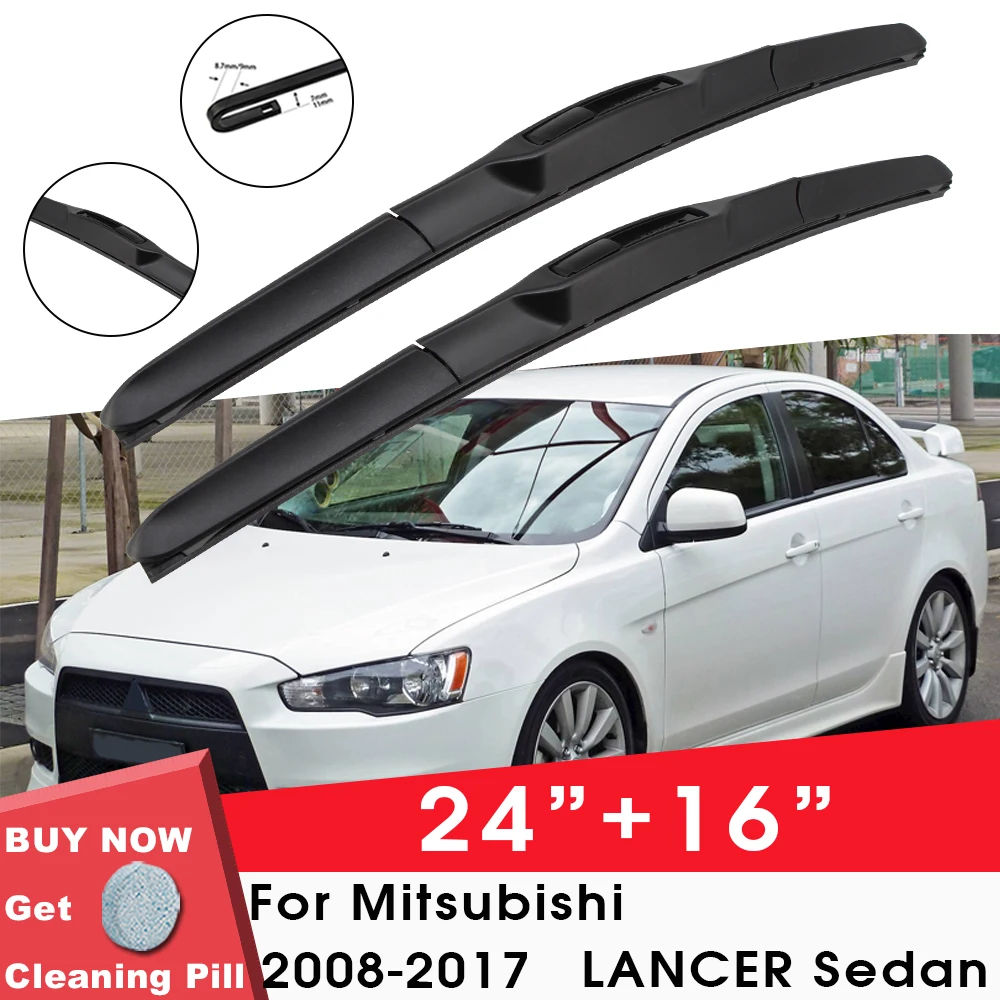 Car Wiper Blade Front Window Windshield Natural Rubber For Mitsubishi LANCER Sedan 2008-2017 LHD RHD 24\