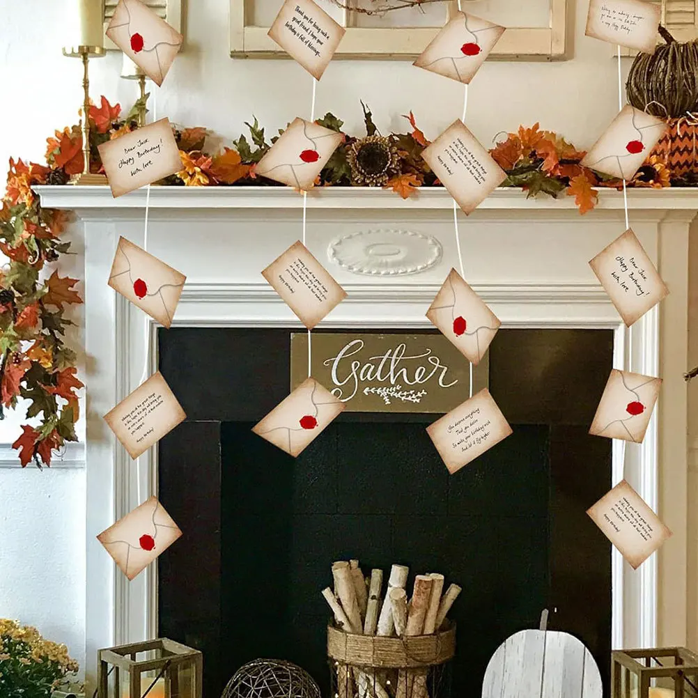 

10pcs Wizard Themed Envelopes Banner Decoration For Birthday Party Diy Creative Hanging Paper Garland Festive Party Decor Family