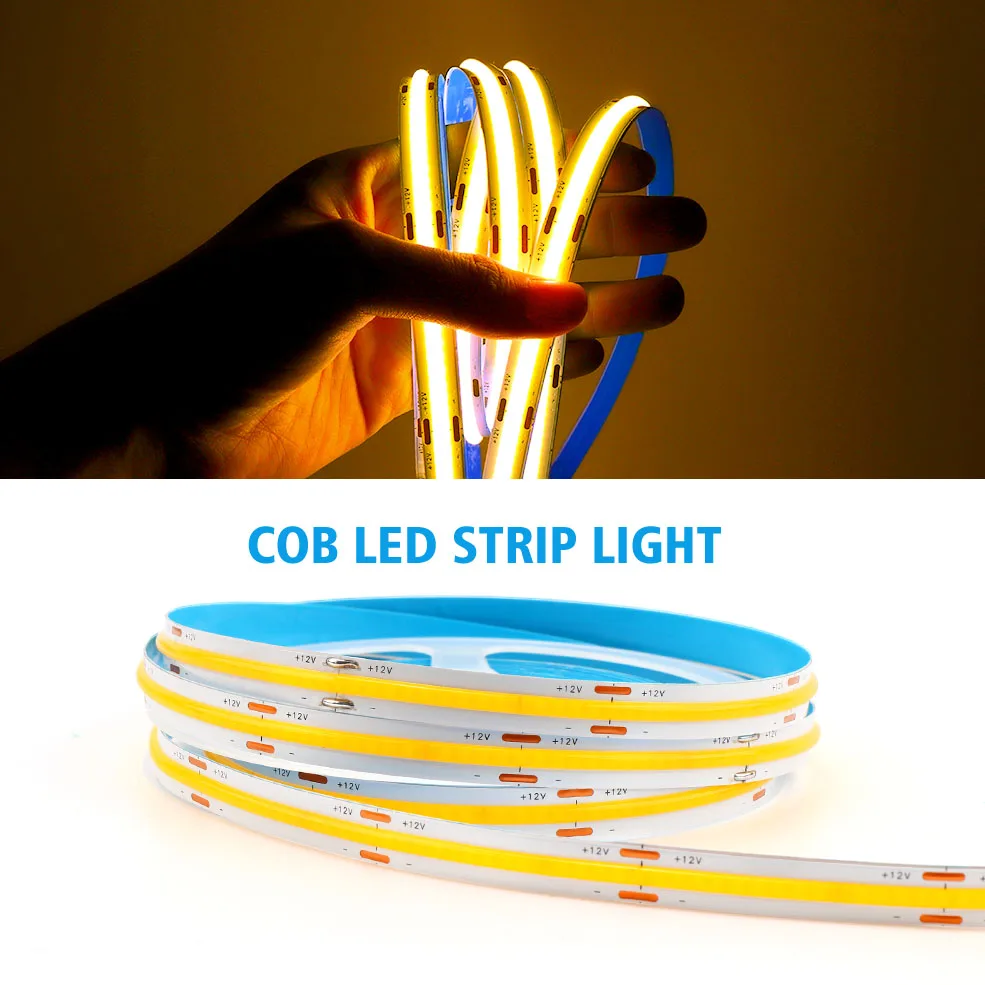 COB Led Strip 320 528 Leds DC 12V 24V Flexible Led Tape COB Led Lights 3000K 4000K 6000K Warm Natural White Linear Dimmable