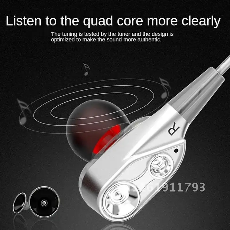 Cuffie cablate Subwoofer In-ear cuffie speciali a doppia bobina Mobile per Computer con controllo del cavo