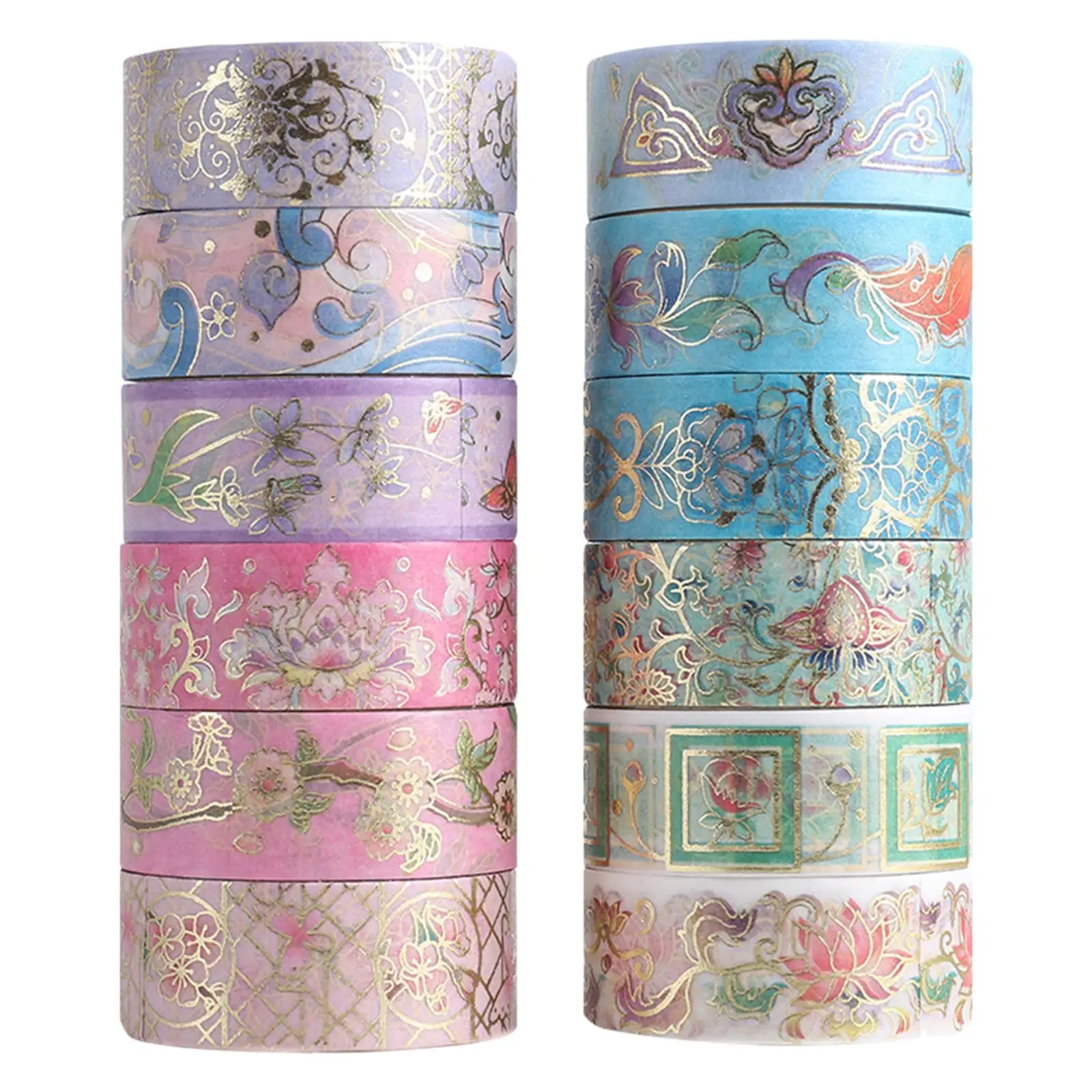 12-rollen Washi Tape Set Bronzing Masking Paper Sticker voor Arts Card Gift Packing