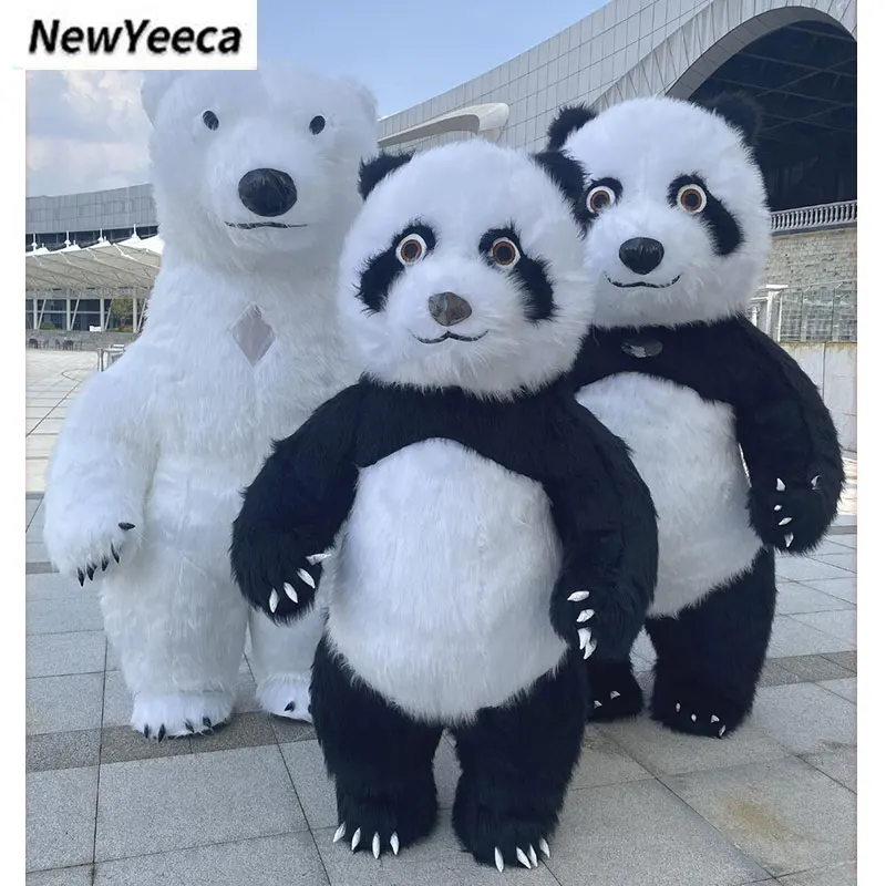 Giant Panda Inflatable Costume Street Funny Polar Bear Mascot Costume Party Cosplay Plush Doll Inflatable Mascot Costume