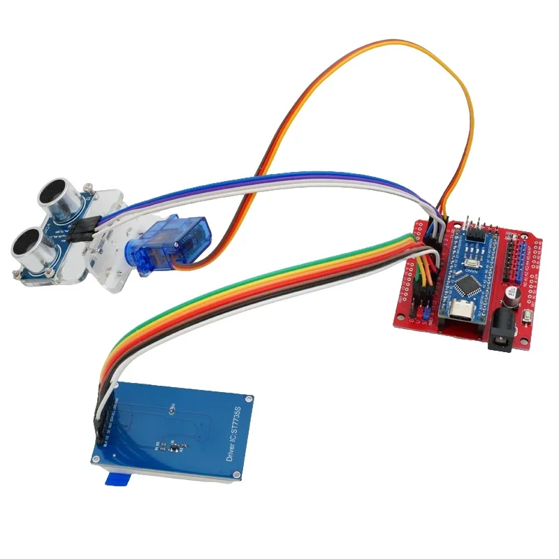BoMaS1Set Automatic Radar Scanning Module With Screen Display Ultrasonic Sensor 180-Degree Cruising Smart Induction DIY Tech Orn