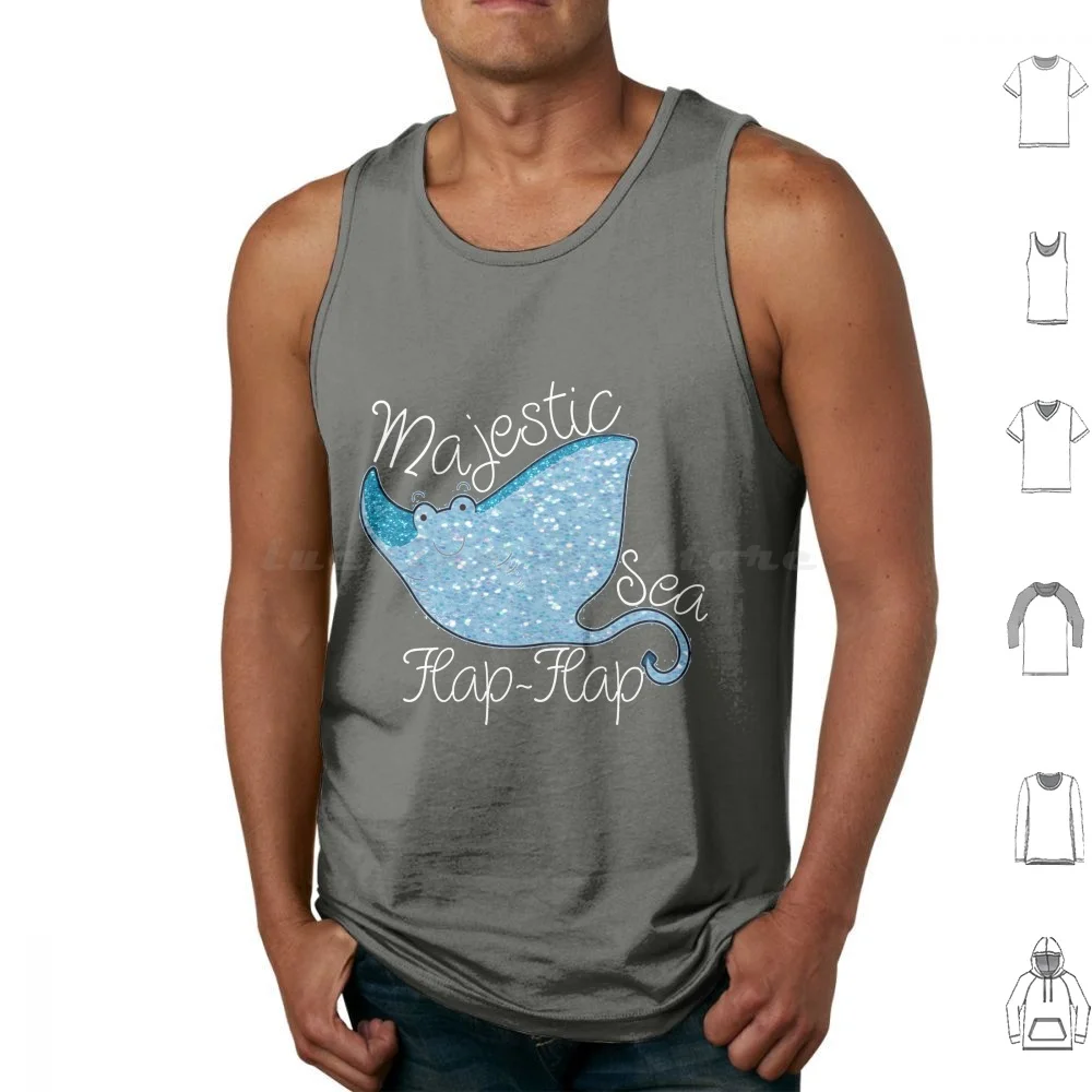 Majestic Sea Flap-Flap Tank Tops Print Cotton Majestic Sea Flap Flap Ocean Stingray Animal Humor Name