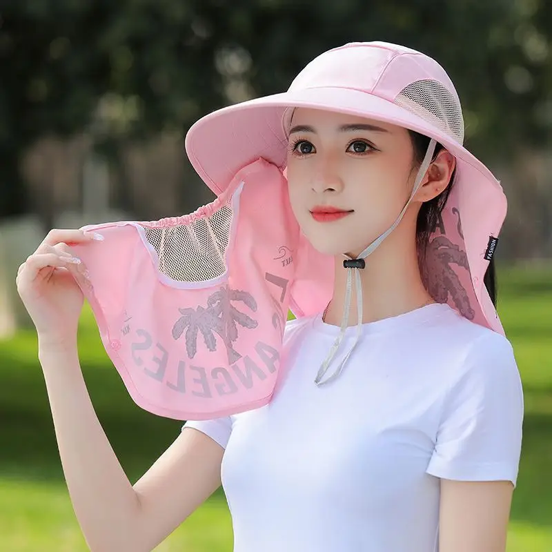 Sun Protection Hat Children's Summer Outdoor Cycling Neck Protection Cover Full Face UV Protection Sun Hat Work Tea Picking Sun