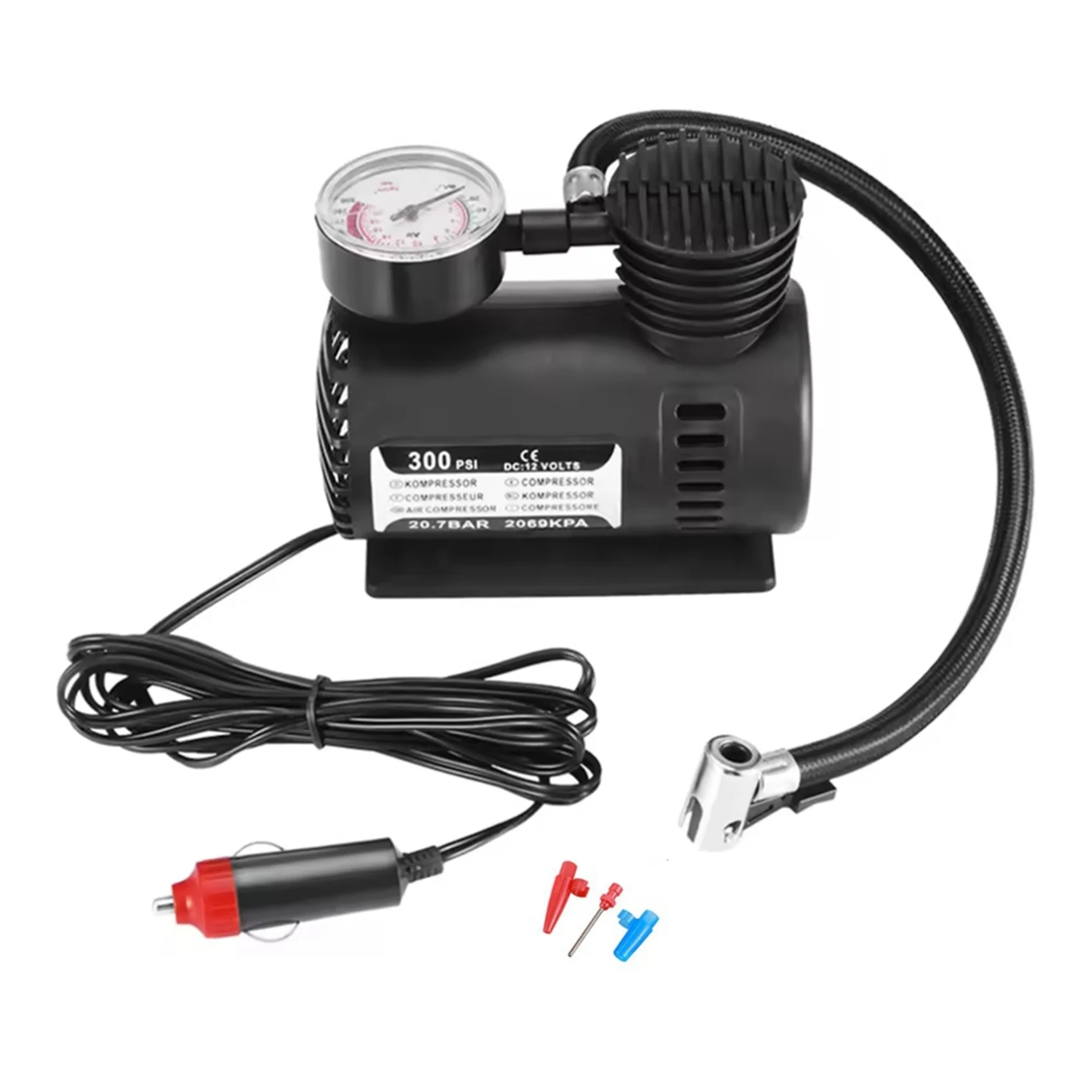 compresseur-d'air-electrique-filaire-classic-4x-12v-pour-pneus-de-voiture-velo-et-moto-avec-12-embouts