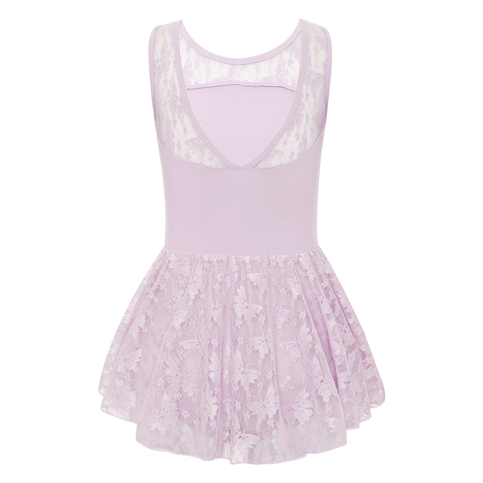 فستان الباليه الجمباز ثياب للأطفال الفتيات الشكل التزلج ملابس رقص بلا أكمام الخامس الظهر الأزهار الدانتيل فساتين رقص الباليه