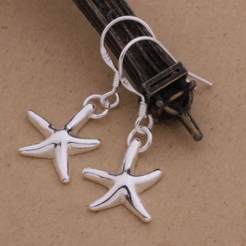 New 925 Sterling Silver Earring Classics Starfish Earrings Charm Jewelry for Women Wedding Fine Jewelry Engagement High Quality