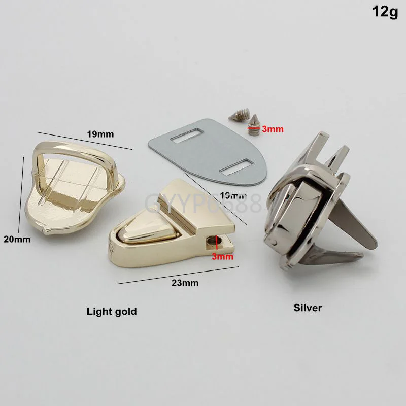 1-5-20 sets 2 colors 23x19mm Small size metal push lock hot sale gentlemen briefcase clasp press locks for handbags