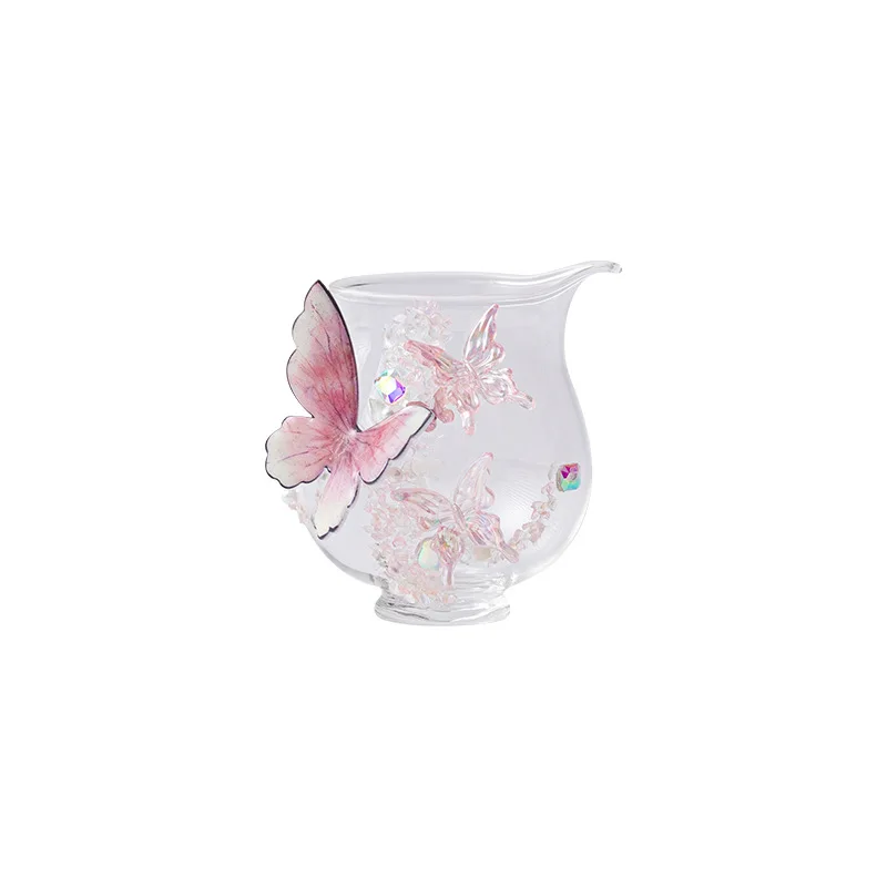 

High borosilicate heat-resistant glass fair creative butterfly tea dispenser average cup household average male cup