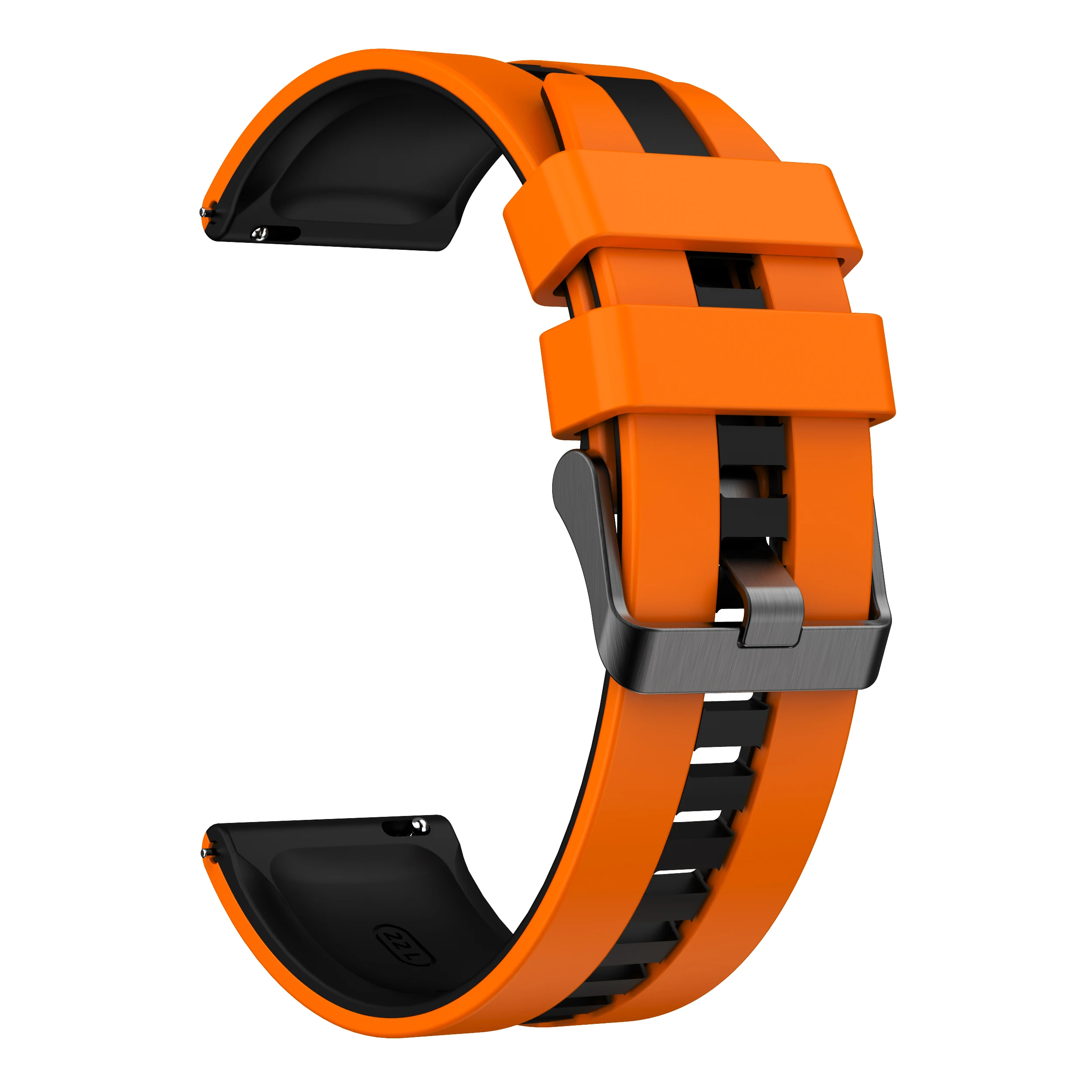 22mm Orange and Black Dual-Tone Straps for HUAWEI GT4 46mm and GT3 46mm Sport silicone rubber band for huawei