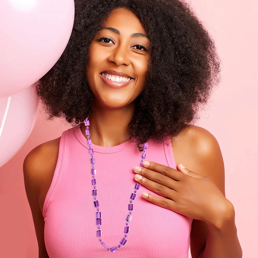 

12Pcs Mardi Gras Beaded Necklace Golden Purple Green Party Costume Mexican Carnival Dress Accessories Mexican Carnival Beads