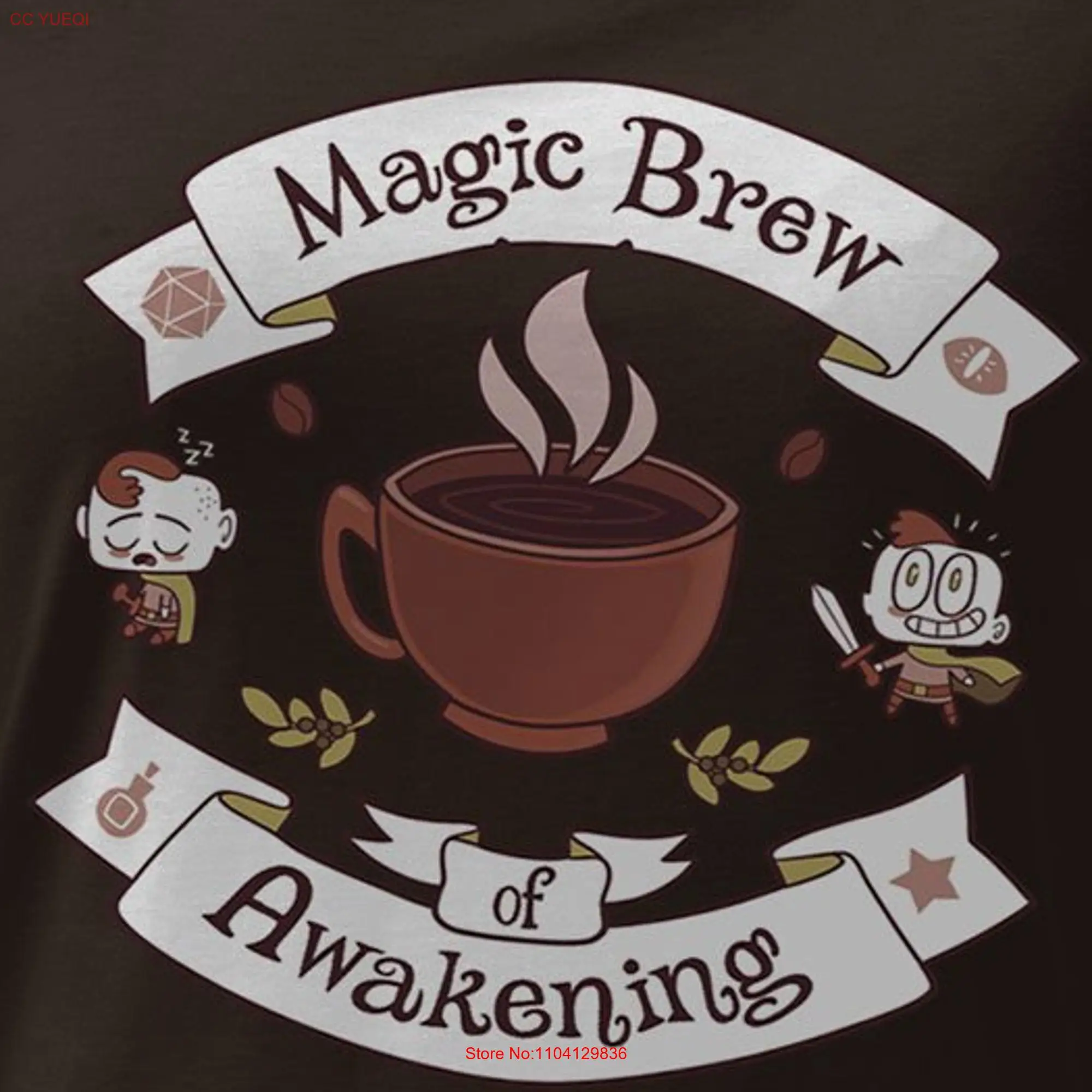 Magic Morning Potion fantasy coffee shirt funny T plus size unisex slimfit long or short sleeves